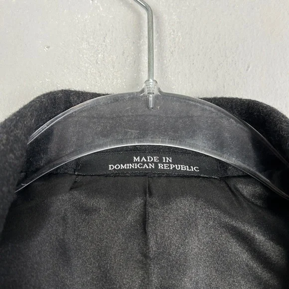 London Fog men's size 42L wool blend long coat dark gray lined - Picture 14 of 16